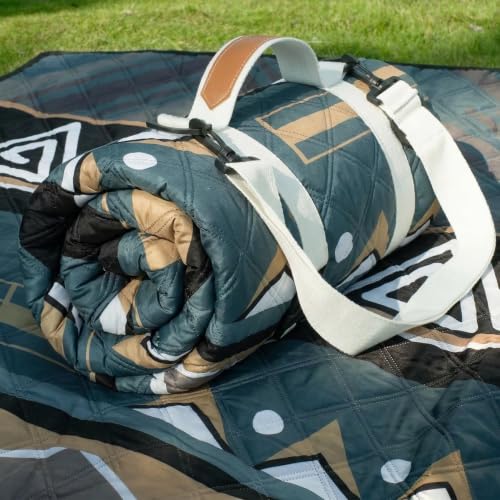Genovega Waterproof Picnic Blanket Outdoor Camping Beach Mat Rug Extra Large Foldable Car Essential Roadtrip Gadget Accessories Glamping Tent Gear Must Haves Hiking Stuff Backpacking Necessities Gift - color: Boho Green