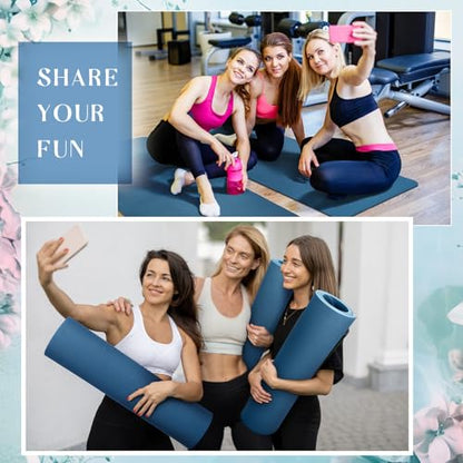 Timgle 12 Pack Yoga Mat Bulk, 4mm Thick Extra Long Sports Mat Anti Slip Tear Resistant Yoga Exercise Set for Fitness Stretching Home Workout Gym and Studio - color: Navy Blue