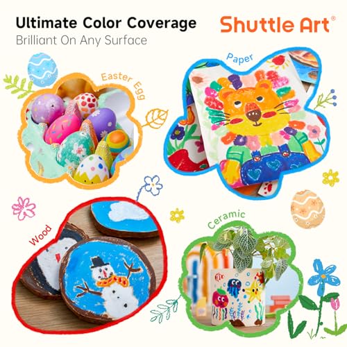 Shuttle Art Tempera Paint Sticks 30 Colors, Kids Safe, Washable Mess-Free | Fast Drying Solid Paint Sticks, Works Smoothly and Creamy on Paper, Wood, Glass, Ceramic and Canvas for Kids Art Creation - color: 30 colours