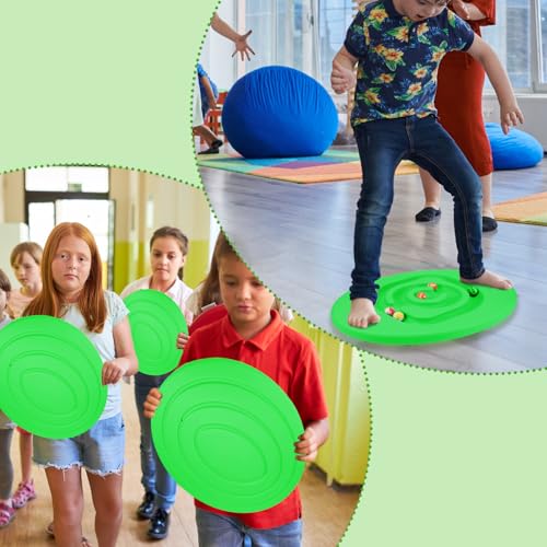 Seenelling Kids Maze Balance Board Sensory Training Toy, Green, Round - color: Green, style: Round