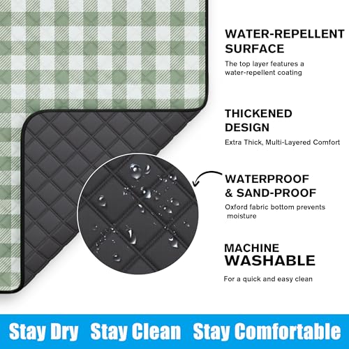 TigeJoy Extra Large Picnic Blanket Waterproof Beach Blanket 80''x100'' - color: Green, size: 8'4" x 6'8" (Rectangular)