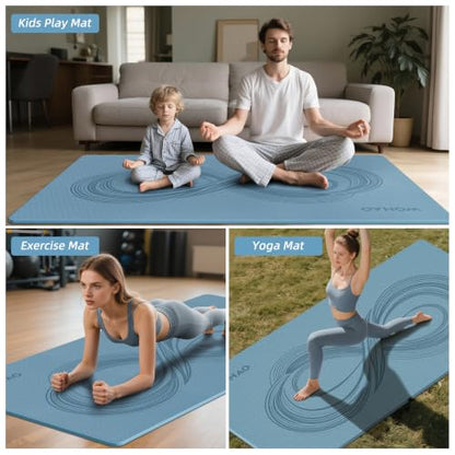 Large 76"x40"x0.4" Yoga Mat - color: Blue Grey