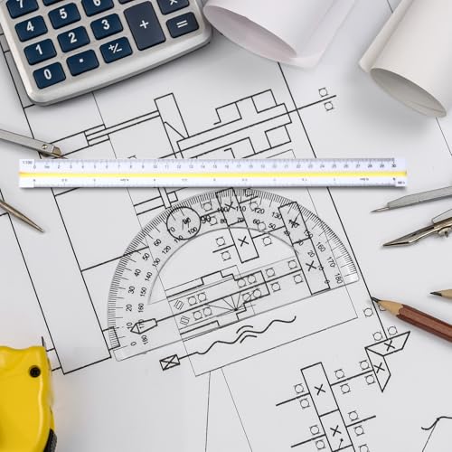 Architectural Scale Ruler 12 Inch Scale Ruler Engineering Engineer Scale Architect Drafting Ruler Architecture Triangular Ruler for Blueprints Drafting Tools for Architects Engineers Draftsman