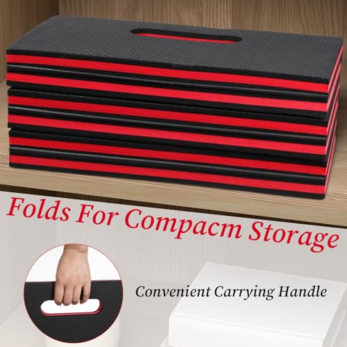 Ptwola Foldable EVA Mat, 2.5cm Thick Foam Cushion Kneeling Pad Knee Mat - color: Red Border