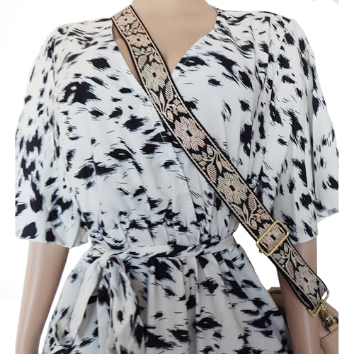 1.5" Wide Purse Strap Adjustable Replacement Gold Hardware Long Crossbody Bag Strap for Thick Shoulder Bags Canvas Handbags Straps - color: Gold Hardware-Gary