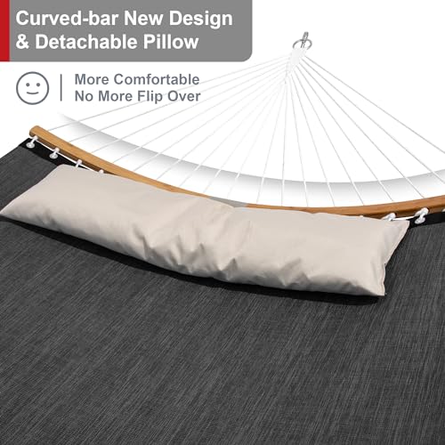 Quick Dry Hammock with 12FT Stand and Carrying Bag, Dark Grey | Double Hammock with Hammock Steel Stand for Indoor, Outside, Garden, Poolside, 450 Lbs Capacity - color: Zquick Dry-dark Grey