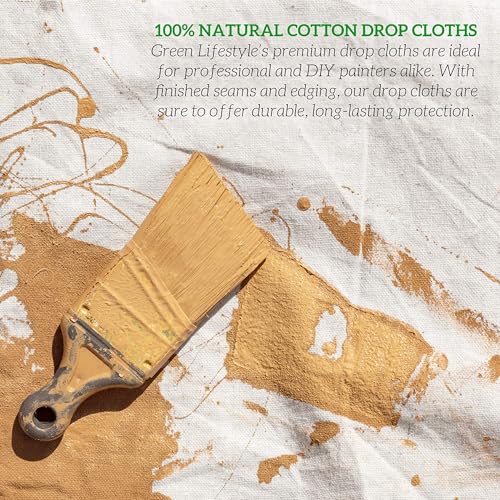 All Purpose Canvas Drop Cloths - Drop Cloth for Painting, Floor Cover, Heavy Duty Protection for Furniture & Surfaces, Reusable Painters Canvas Tarp for Renovation (2 Pack 4x10) - size: 2 Pack - 4x10