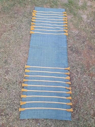 Indian Handmade100 % Organic Anti Skid Multi Colour Cotton Yoga Mat - Eco-Friendly Hand-Woven Rug - Non-Slip & Thick (24”x72”x5mm) for Hot yoga & Everyday Fitness at Home - Comfortable & Foldable Extra-Long Mat - color: Multi 15