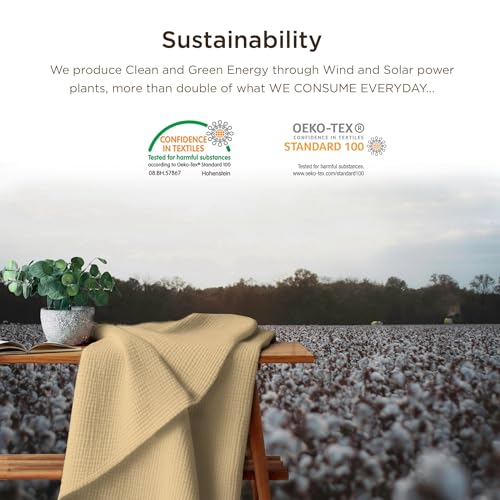 Threadmill Cotton Throw, Muslin, Beige, 100% Cotton Gauze Weave, All-Season | 100% Cotton, Muslin Weave, 50x65 in, Breathable, All-Season, Lightweight, OEKO-TEX Certified, Machine Washable - color: Beige, size: Throw