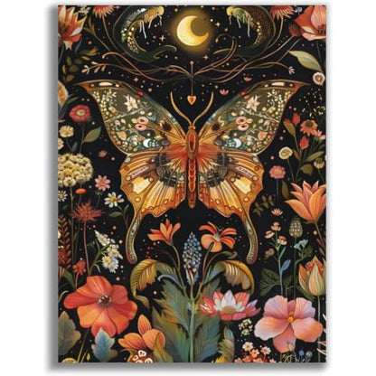 Diamond Art Kits for Adults,Moon Butterfly Diamond Painting Kits 12X16In | 5D Diamond Art Paintings for Beginners,Round Full Drill Diamond Dot Tools Kit,Extra Diamonds,Stress Relief Craft,DIY Gift - color: Butterfly-B19338