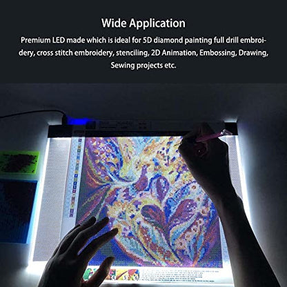 A3S Light Pad for Diamond Painting, Diamond Art Light Board, USB Powered | 11.8"×15.7" lighting area with 3 Brightness fits 5D Diamonds Art Craft, Tracing, Sketching, Weeding Vinyl - size: A3S