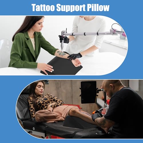 HOMBYS Wedge Bolster Pillow for Legs,Knee Wedge Pillow for Massage Table,Triangle Massage Bolsters for Under Legs,PU Leather Waterproof Foam Tatoo Pillow (Wine Red) (Black, 16"x16"x6") - size: 16"x16"x6"