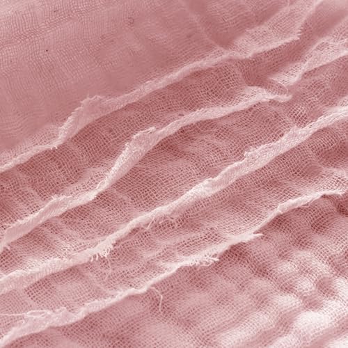 100% Cotton Muslin Blanket for Adult 90x90 4-Layers Gauze Throw - color: Dusty Pink, size: 90x90 inch