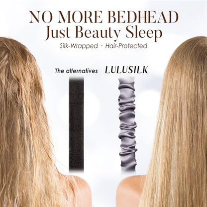 LULUSILK Mulberry Silk Sleep Eye Mask Blindfold with Elastic Strap Headband, Soft Eye Cover Eyeshade for Night Sleeping, Travel, Nap (Charcoal Gray) - color: Charcoal Gray