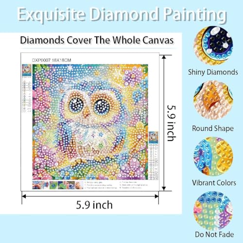 VividMeng 6 Pack Diamond Painting Kits for Kids Beginners, Cute Animals Diamond Art for Kids Ages 6-8-9-10-12 Girls Boys, Full Round Drill DIY Big Gem Art for Home Wall Decor and Gift 6x6inch - color: 6 animals 2