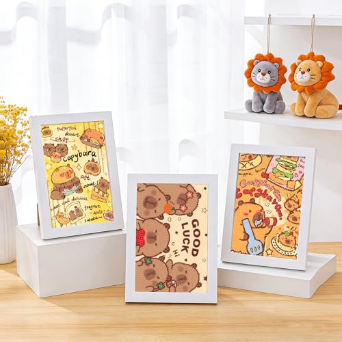 PERFECTSIGHT Cute 5D Diamond Art Kits, Kawaii DIY Painting Art for Adults Teen, 4 Pack Diamond Arts and Crafts Sets, Big Gem Full Drill Diamond Dots for Women (Rectangle Capybara) - style: Rectangle Capybara