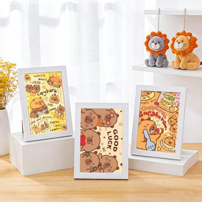 PERFECTSIGHT Cute 5D Diamond Art Kits, Kawaii DIY Painting Art for Adults Teen, 4 Pack Diamond Arts and Crafts Sets, Big Gem Full Drill Diamond Dots for Women (Rectangle Capybara) - style: Rectangle Capybara