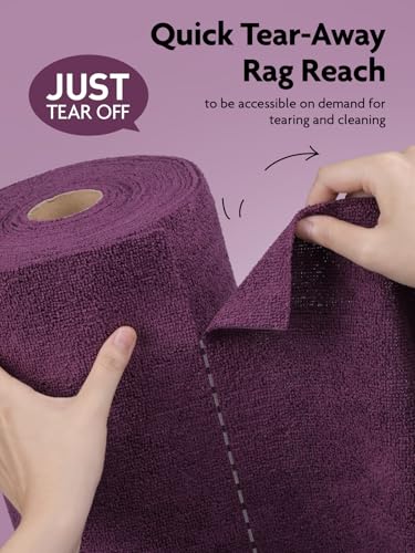 Fantasticlean Microfiber Cleaning Cloth Roll-75 Sheets, 12"x12"(DeepPurple) - color: Dark Purple, size: 75 pack
