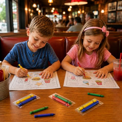Rosmonde Crayons Bulk, 500 Sets of 2 Pack (1000 Count), 2 Bright Colors | Individually Wrapped Bulk Crayons, Non-Toxic Coloring Supplies For Classroom Essentials Party Favors, Restaurants & Parties