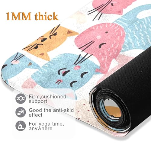 Yoga Mat with Bag Included, Non Slip Fitness Workout Mat, Foldable Suede Rubber Yoga Mat for Yoga Pilates and Fitness, 70.8" L x 26" W x 1mm - color: B82