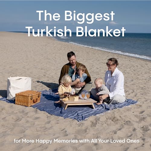 WETCAT Turkish Beach Blanket Sandproof (82"x82") 100% Turkish Cotton, Made in Turkey - Sand Free, Ultra Soft, Extra Large Throw for Picnic – Beige - color: Beige, size: XL Beach Blanket (82" x 82")