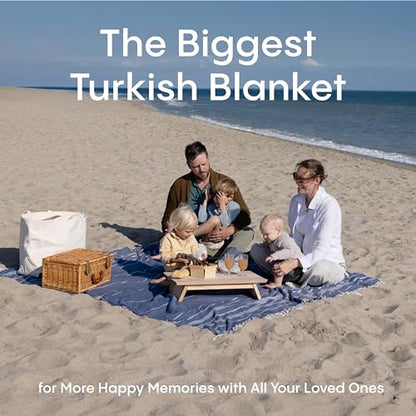 WETCAT Turkish Beach Blanket Sandproof (82"x82") 100% Turkish Cotton, Made in Turkey - Sand Free, Ultra Soft, Extra Large Throw for Picnic – Beige - color: Beige, size: XL Beach Blanket (82" x 82")