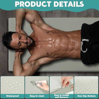 MABOZOO 3 Inch Thick Yoga Mat, Extra Thick Gymnastics Mat With Carrying Handles for Men Women, PU Leather Anti-Tear Fitness Foam Exercise Mat for Yoga, Pilates, Stretching - color: Gray