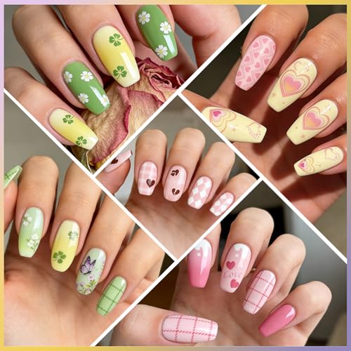 Biutee 15Pcs Nail Stamping Kit Nail Stamp Plate 8 Nail Stamping Gel Polish | 1 Nail Stamper and Scraper with Storage Bag, Nail Stamper Kit Flower Leaves Star Template Design - color: 27 Piece Set