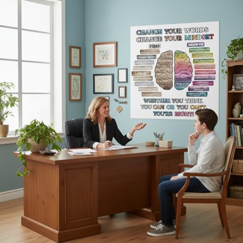 Pajean 38 Pcs Growth Mindset Posters Bulletin Board Set Classroom Decor