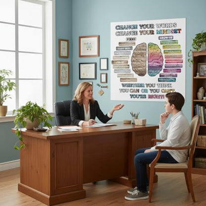 Pajean 38 Pcs Growth Mindset Posters Bulletin Board Set Classroom Decor