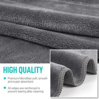 SINLAND Microfiber Gym Towels, Workout Sweat Towel 16x32In - color: Greyx6