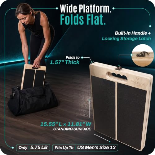 Portable Wood Slant Board, Adjustable Squat Wedge, Calf Stretch