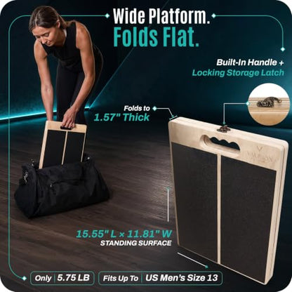 Portable Wood Slant Board, Adjustable Squat Wedge, Calf Stretch