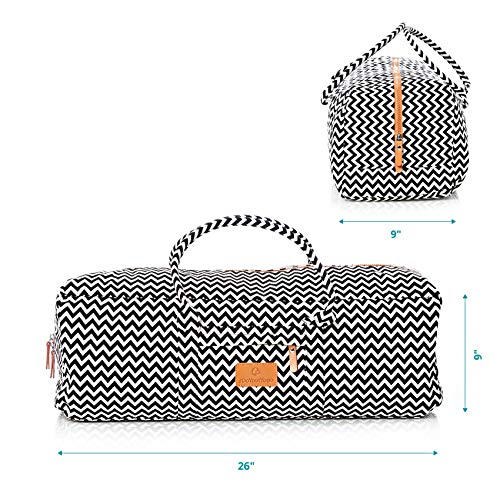 #DoYourYoga Full-Zip Extra Large Yoga Mat Tote Bag with Multi-Functional Storage Pockets for Sports Gym Pilates »Ghanpati« - color: Black&White