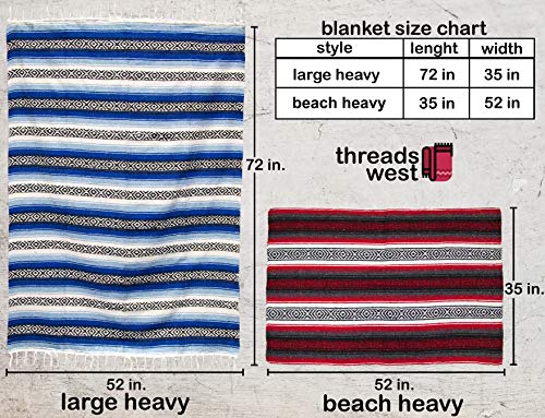 Genuine Mexican Handwoven Blanket, Premium Large Heavyweight Falsa Blanket, Serape & Yoga Blanket | Beach Blanket | Throw Blanket | Picnic Blanket (Large Heavy, Burgandy and Beige) - color: Burgandy and Beige Heavy
