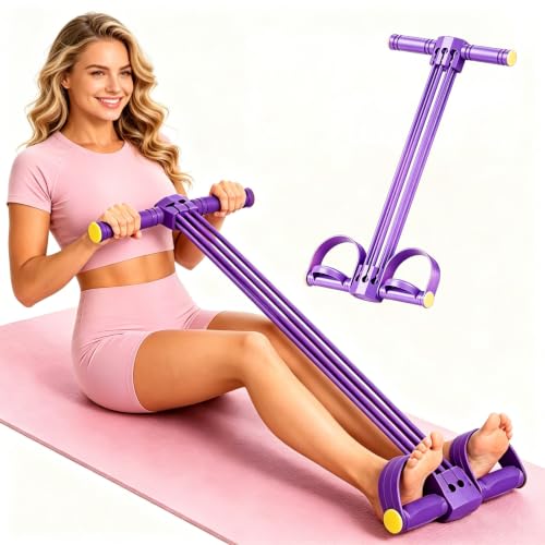 2026 New Multifunction Pedal Resistance Band with Handles, 6-Tube Detachable Tension Rope, Adjustable Foot Pedal Exercise Bands for Abdomen, Waist, Arm, Leg Training, Home Gym & Pilates Gift