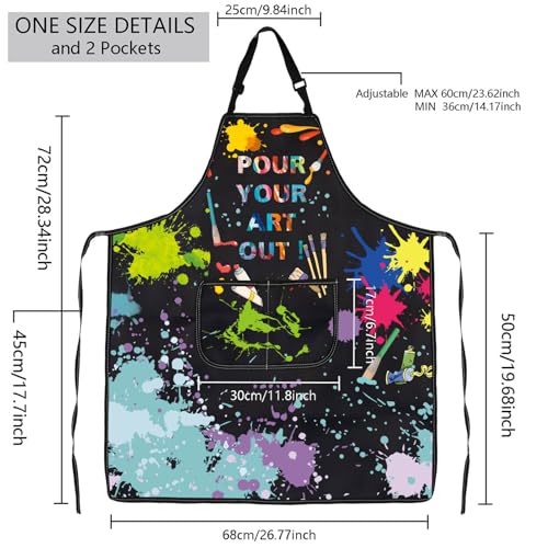 MBMSO Painting Artist Apron with Pockets Artist Painter Gifts Art Lover Gift for Art Teacher Student Painter Apron Waterproof - color: Pour Your Art Out Apron