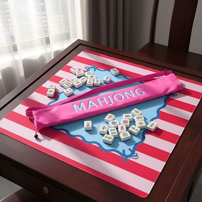 34 Inch Mahjong Mat Bag Storage Holder,Pink,Soild - color: Pink, style: Soild