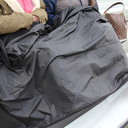Threadart Waterproof Blanket Outdoor Stadium Blanket | Black - color: Black
