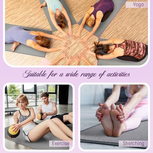 Breling Yoga Towel 4 Pack, Hot Yoga Towel 72" x 24" Non Slip, Grey - color: Grey
