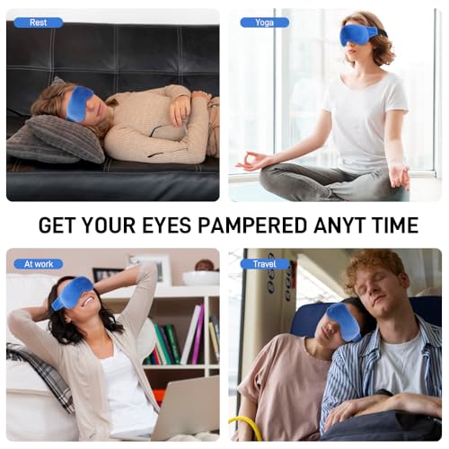 Weighted Eye Pillow for Yoga, Moist Heat Mask for Dry Eyes(Blue) - color: Eye Mask04-blue