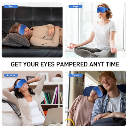 Weighted Eye Pillow for Yoga, Moist Heat Mask for Dry Eyes(Blue) - color: Eye Mask04-blue