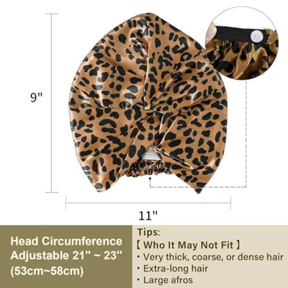 ZIMASILK 22 Momme 100% Pure Silk Bonnet for Sleeping, Leopard Black/Golden - color: Leopard-black/Golden