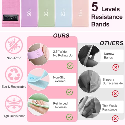 Pilates Kit with Yoga Block, Home Workout Set for Women - color: PINK PRO