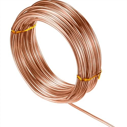 TecUnite Aluminum Craft Wire for Sculpting Armature Bendable Craft Wire for DIY Jewelry Making(Copper, 10 M X 2 mm, 1 Roll) - color: Copper, size: 10000 mm x 2 mm
