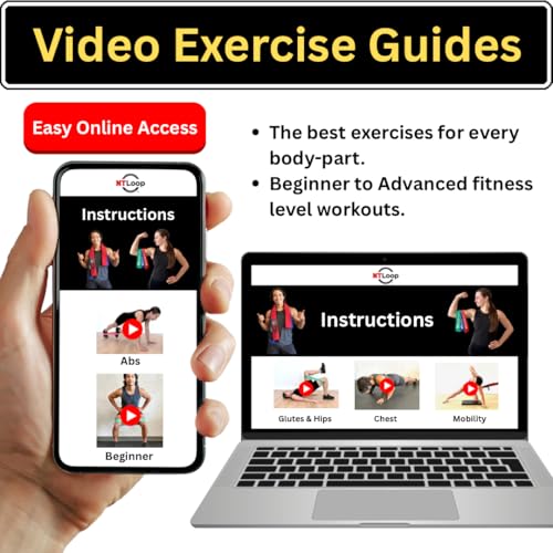 Fabric Mini Loop Bands for Exercise with Instructions - Best Resistance Band for Glutes, Leg Exercises, Muscle Building, Physical Therapy - NT Loop Set of 3