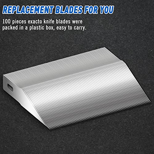 DIYSELF 100 Pack Hobby Knife Blades #2, Carbon Steel Replacement Blades | Carbon steel hobby knife blade refills and craft precision knife blades for detailed cutting - style: #2