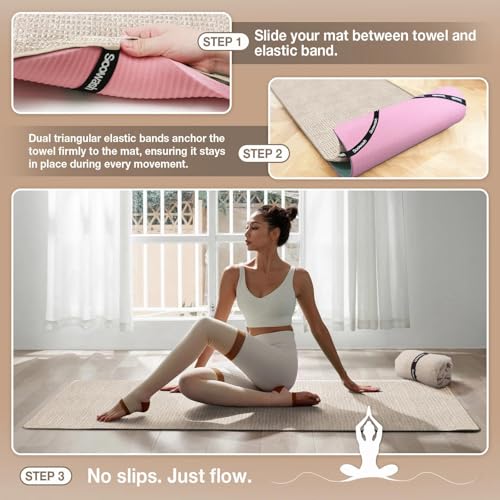 Hot Yoga Mat Towel, Non-Slip Microfiber 28x72in - color: Dark Beige, size: 28 inch X 72 inch