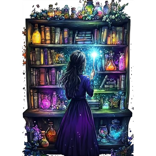 MAXBYE Magic Book Diamond Paintings Kits for Adults, 5D DIY Diamond Art Kits, Full Drill Diamond Dots Paintings with Diamonds Gem Art, Diamond Paintings Kit for Home Décor Items, 12x16in - color: WX10705