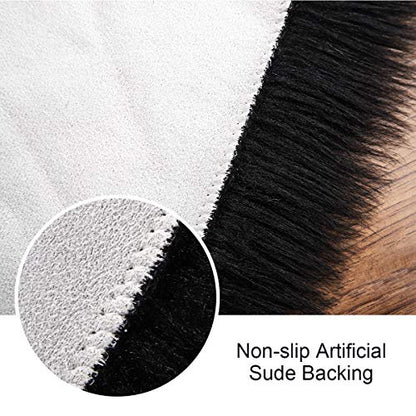Softlife Black Faux Fur Sheepskin Chair Cover Seats Cushion Pad Super Soft Area Rugs for Living Bedroom Sofa Dorm (1.6ft x 1.6ft) - color: Black